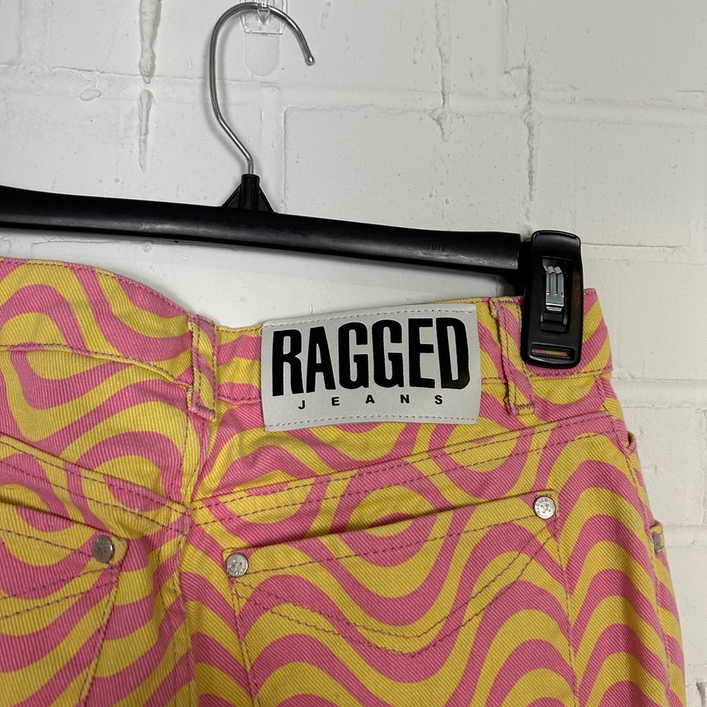 The Ragged Priest Sold Out Pink and Yellow Zig Zag Print Jeans - Picture 6 of 8